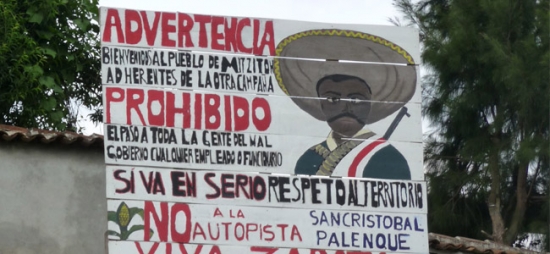 Mitzitón resiste contra construcción de Autopista