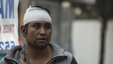 Desalojan a damnificados Otomís, a un año del sismo