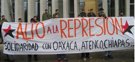 Manifestación en Düsseldorf, Alemania, Solidaridad con Oaxaca